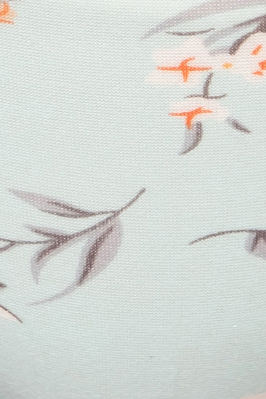 Low Waist Floral Print Bikini Panty in Aqua Blue