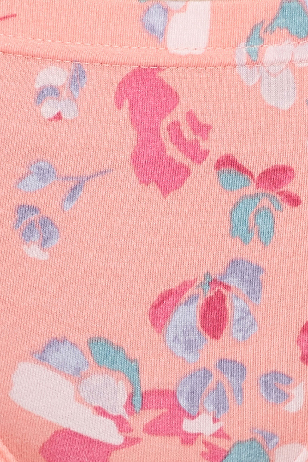 Mid Waist Floral Print Hipster Panty in Peach with Inner Elastic - Cotton