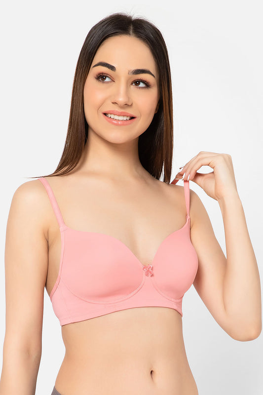 Padded Non-Wired Full Cup Multiway T-shirt Bra in Baby Pink
