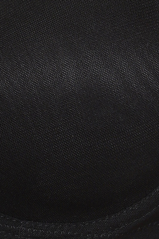 Black Strapless Padded Underwired Bra with Transparent Straps