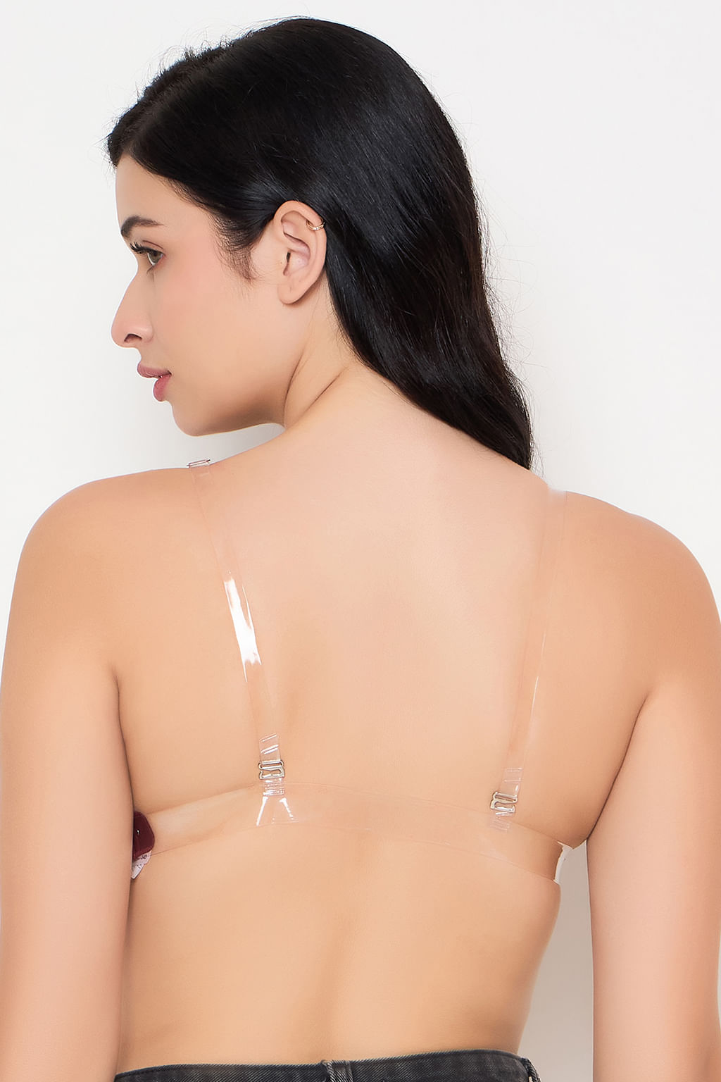 Maroon Cotton-Rich Non-Padded Non-Wired Multiway Strapless T-Shirt Bra