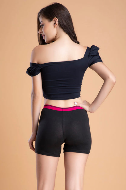 🖤 Cotton Mid-Waist Boyleg Panty in Black