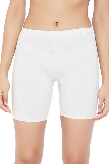 Cotton Mid-Waist Cycling Shorts with Inner Elastic
