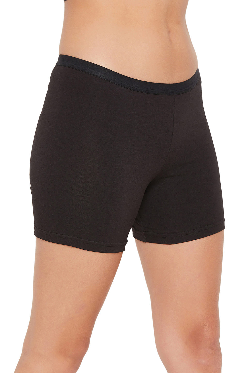 🖤 Black Cotton Mid-Waist Boyleg Panty