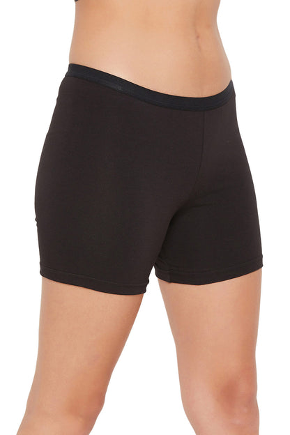 🖤 Black Cotton Mid-Waist Boyleg Panty