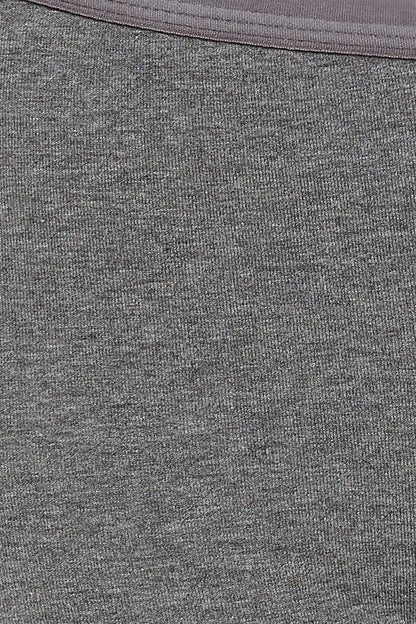 Dark Grey Cotton Mid-Waist Boyleg Panty