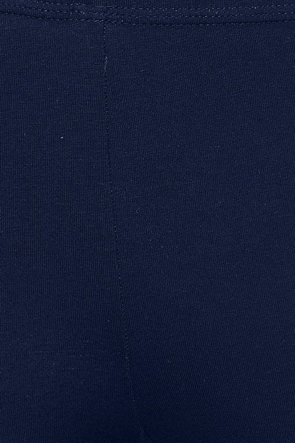 💙 Navy Cotton Mid-Waist Cycling Shorts