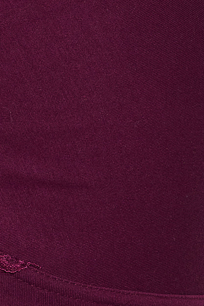Non-Padded Non-Wired Full Coverage T-shirt Bra in Wine Colour - Cotton