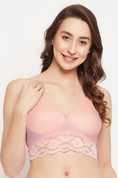 Flair Non-Padded Non-Wired Full Coverage Spacer Cup Longline Bralette  - Cotton Rich