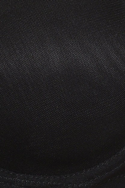 Black Strapless Padded Underwired Bra with Transparent Straps