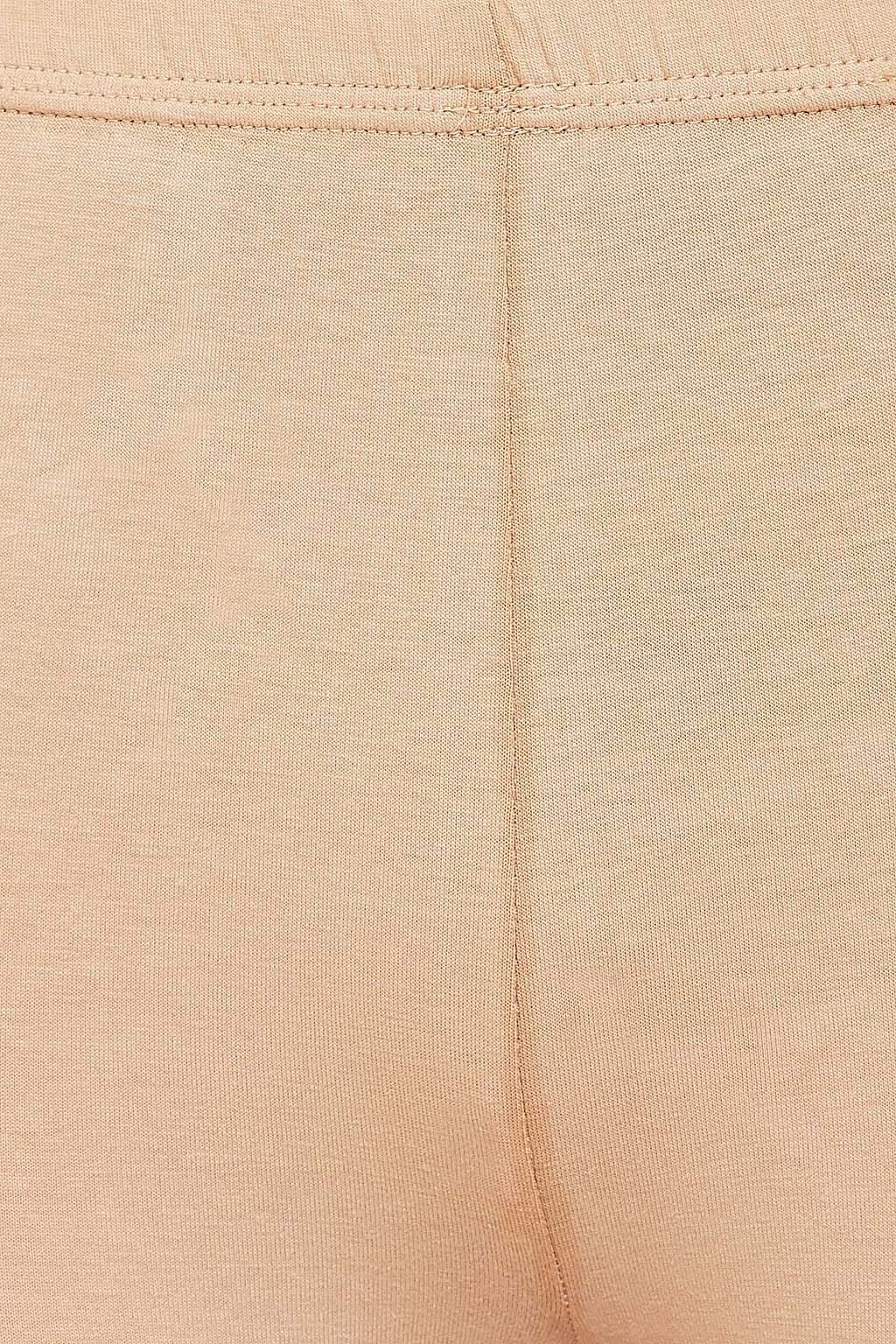 🤍 Cotton Mid-Waist Cycling Shorts with Inner Elastic in Nude